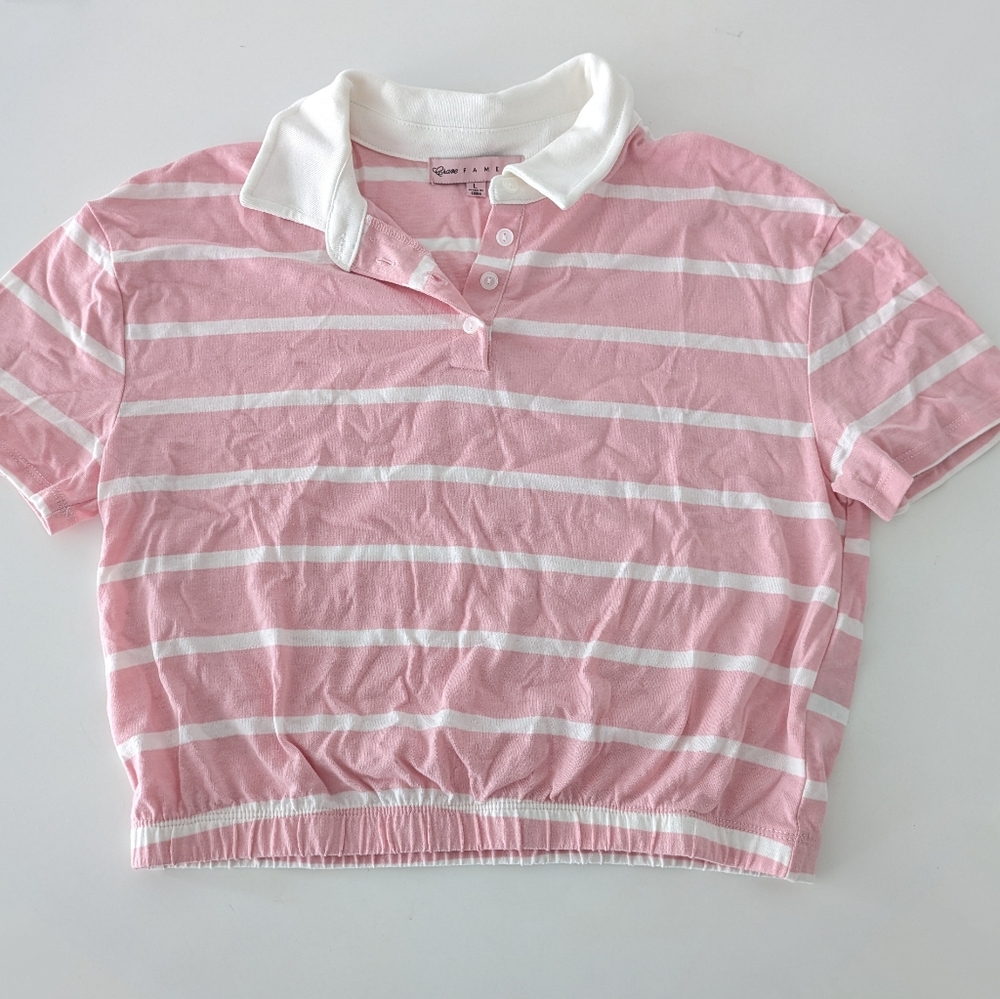 Pink Schoolgirl Crop top